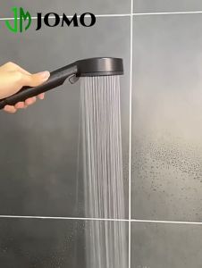 【JOMO】COD Five-speed Turbocharged Shower Head with Hose Shower Set Bathroom Water Heater Bath Pressurized Silver/Black Shower Sprinkler