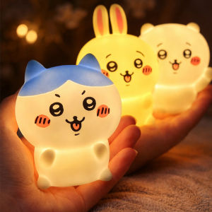 Bandai | Chiikawa Anime LED Night Light Hachiware Usagi Rabbit Lamp Bedroom Desktop Decor Birthday Gift for Children Best Gift Toy
