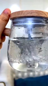 Cangkir Gelas Kaca Pengaduk Minuman Putar Otomatis 400ml Mug Portabel Listrik Kopi Teh Tahan Panas