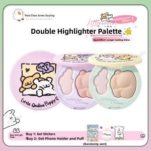 Subtle Brightening! Xiao Ao Ding Dual Effect Shimmering 3D Highlighter Palette Natural Daily Versatile Collaborative Edition