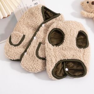 Thickened Fleece Pet Dog Vest Warm Anti-Drop Hair Clothes for Cats And Dogs Autumn Winter Clothes Casual Style Pet Supplies
