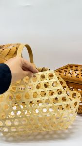 (313-314) RATTAN BASKET FLOWER BOX Weave Rattan Wicker Storage Fruit Rattan Garden Flowerpot Holder Handmade bakul