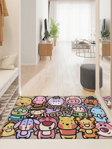 Thảm Thảm PVC Chống Thấm Nước Hoạt Hình Hoạt Hình Dễ Giặt Có Thể Cắt Tùy Chỉnh Thảm Thảm Cửa Nhà Cửa Chống Mài Mòn