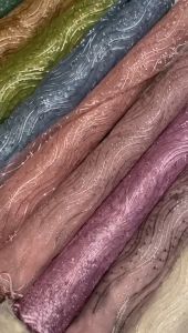 1/2 Meter Kain Kebaya Brukat Tile Bordir Gloria Warna Ungu Lilac