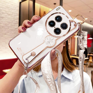 เคสโทรศัพท์ซิลิโคนบางเฉียบสำหรับ Vivo X200 Ultra พร้อมสายรัดข้อมือและสายสะพายข้าง ป้องกันการตกหล่น สำหรับผู้หญิง