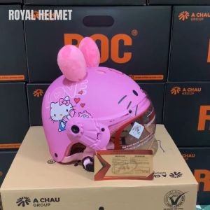Mũ bảo hiểm trẻ em có kính hello kitty AT103KS - Phù hợp với bé từ 3 đến 7 tuổi - 11 lỗ thông hơi