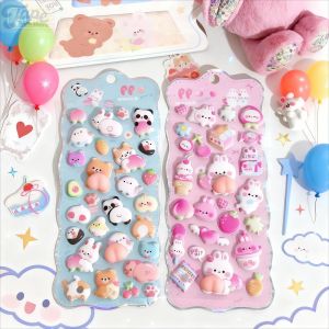3D Cute Bunny Peach Sticker Kawaii Animals Stickers - Squishy Fidget DIY Decal for Phone Case Scrapbook Fun Stress Relief Gift