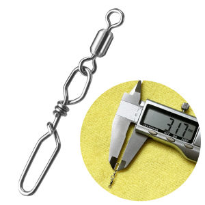 DNDYUJU 20pcs Stainless Fishing Barrel Rolling Swivels Snap High Strength Clip Lure Fishing Connector Fishing Accessories