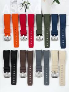 Quick Release FKM Rubber Strap 20mm21mm22mm Universal Sport Business Bracelet Watch Band for Casio for Omega for Seiko Brown Red