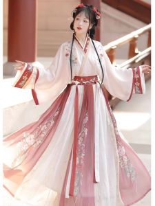 Autumn Spring Hanfu Qiwaist Ruqun Set Floral Print