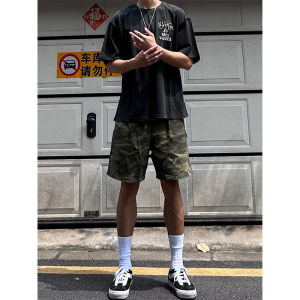 Quần Short Làm Việc Màu Xanh Quân Đội Cho Nam Mùa Hè Mỏng Thường Ngày Dài Năm Điểm Quần Lâm Nghiệp Đường Phố Thời Trang Trẻ Trung