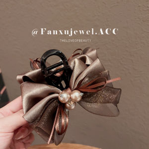 Elegant Satin Fabric Butterfly Knot Hair Clip for Women Large Size Hairpin Retro Style Adult Hair Accessories Shark Clip