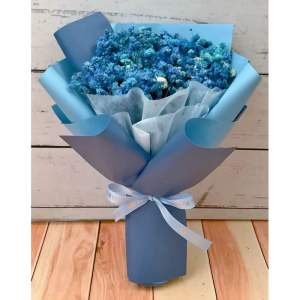 Set Hadiah Mini Sejambak Baby Breath Awet | Lampu LED | Kotak Lutsinar | Mini Preserved Baby Breath Bouquet Set