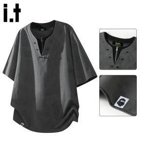 FINGERCROXX | American Half Zip Faux Two-Piece Summer Trendy Casual T-Shirt