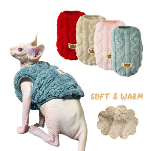Fleece Sphynx Cats Clothes Autumn Winter Warm Vest Sweater For Small Cat Dog Solid Color Cozy Kitten Costume Apparel Pet Outfits