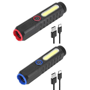 Welcomehome XPE Emergency Torch Pen Clip COB LED Camping Flashlight 1200mAh Telescopic Zoom Type-C USB Charging 4 Modes for Hiking Fishing
