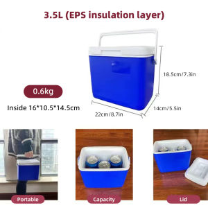 【 Free ice pack 】7L / 3.5L Outdoor Ice Box Cooler Chest Insulated for Camping Picnic Finishing