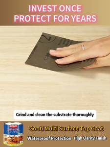 GOOTI Multi-Surface Clear Varnish Top Coat Natural Gloss Natural Sheen For Wood Metal Indoor Outdoor Waterproof UV Protection 1000ml