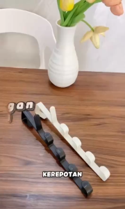 Gantungan Baju Pintu 5 Hook – Tanpa Bor & Kuat | Untuk Tas Topi Handuk