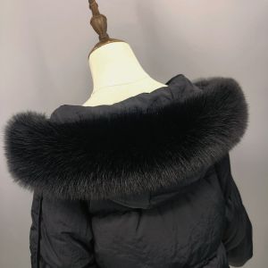 Womens Fake Fox Fur Collar Jacket Coat Parka Hooded Universal Lightweight Artificial Leather Long Rectangle Solid Color Spring Autumn Winter