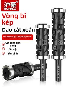 HUHAO | Mũi Phay Dùng Một Lần Có Viền Xoắn Thẳng với Đôi Bạc Đạn