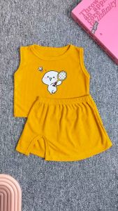 ByKiddos - Setelan Anak Perempuan LOKAL Motif Karakter Lucu / Setelan Rok Pendek Tanpa Lengan Lembut dan Nyaman / Motif Karakter Gaya Baru Musim Panas