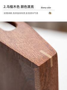 Wooden bread dinner plate square tea tray solid wood ebony wood tray long home kung fu tea set water cup tray Japanese style