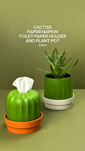 Cactiss กล่องทิชชู่ ดีไซน์ ต้นกระบองเพชร และใช้เป็นกระถางต้นไม้ Qualy (ควอลี่)