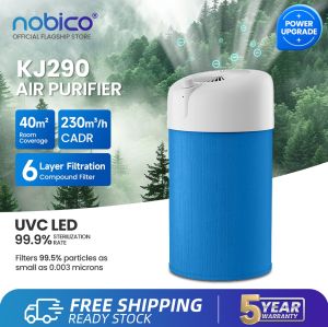 Nobico KJ290 Air Purifier For Home & Room With UVC Germicidal CADR 230m³/h Effective Area 40 Sqm 6 Stage H13 HEPA Filter |In 5 Years Warranty|