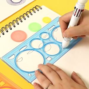 Bộ thước kẻ vẽ mỹ thuật Hàn Quốc chất lượng cao thước đa năng vẽ hình học dành cho học sinh sinh viên hội họa