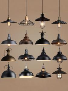 Industrial Style Iron Art Restaurant Pot Lid Hanging Lamp American Retro Creative Milk Tea Shop Hot Pot Cafe Bar Counter Light