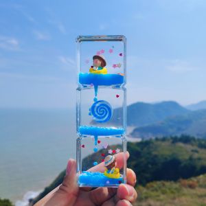 Creative Desktop Decorative Oil Drop Sand Timer Childrens Birthday Gift Stress Relief Liquid Timer Cute Healing Design Toy