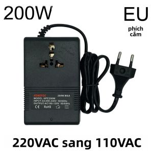 200W 300W Chức Biến Áp Bộ Chuyển Đổi Điện Áp 220V Sang 110V Du Lịch Cho Thiết Bị Điện 1 Pha Cuộn Dây Hình Xuyến