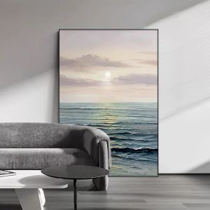 ภาพตกแต่งห้องรับแขกสไตล์วินเทจสีน้ำเงินและสีขาวที่ไม่ซ้ำใครพร้อมกรอบโลหะสำหรับตกแต่งผนังห้องพักผู้เยี่ยมเยือน ภาพวาดแนวเรขาคณิต