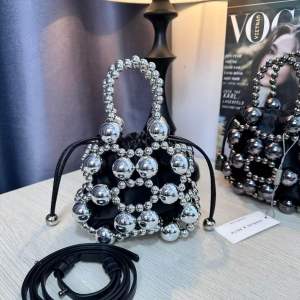 Túi C N K Rút Bi Bạc Bi Ngọc Đen Độc Lạ Fulltag Mac Code Size 15cm (Auth Tuồn)