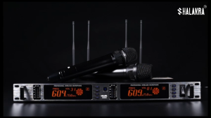 SHALANRA VX8000 ไมโครโฟนไร้สายระบบ UHF ระยะทำงาน 150 เมตร ชุด 2 ตัว พร้อมชาร์จ Type-C และระบบป้องกันเสียงกรน เหมาะสำหรับงาน KTV และปาร์ตี้