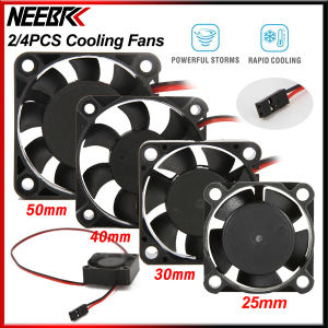 NEEBRC 2PCS 25/30/40/50mm RC Fan Heat Sink 5-12V 3500-16380RPM High Wind Rapid Cooling JR 30/60/120/150A ESC 36/42mm Motor Car