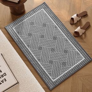 VIKAMA Vintage Border Doormat Non‑Slip Retro Textured Floor Rug for Entryway Hallway Indoor Home Decor