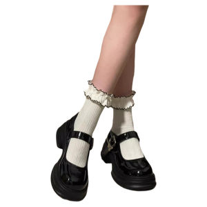 Elevated Mary Jane Shoes Thick Heel Big Kids 2024 Student Girls Leather Shoes Junior High School Spring Autumn College Style