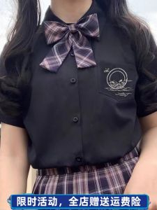 Original Embroidered Jk Shirt Short Sleeve Basic Design Sensation Small Audience Top for Summer Womens Fashion Commute Style