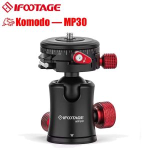 IFOOTAGE Komodo MP30 Ball Head Metal 360 Rotating Ball Head with Panoramic Quick Release Plate Compatible with Digital SLR Mirrorless and Digital Cameras (Load 22lbs)