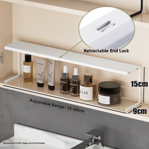 QIMAHUANGZI | Adjustable Layered Bathroom Mirror Cabinet Storage Organizer