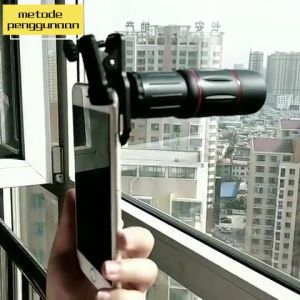 Lensa Tele Zoom APEXEL HP 18X Bermata HD untuk Smartphone