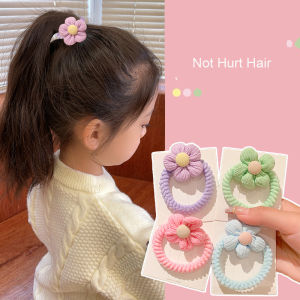 Junyeh Childrens Rubber Band Girls Does Not Hurt Hair Tie Flower Baby High Elastic Durable Hair Ring Headdress