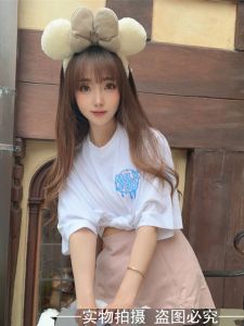 Sweet Letter Logo Print round Neck Short Sleeve T-Shirt Summer Mood Good Milk New Style Casual Creative Cotton Blend Loose Fit