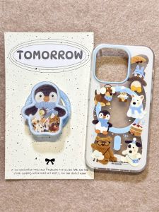 Adorable Jellycat Penguin Scarf Magnetic Stand Compatible with iPhone 14 Apple 15 pro Max Girl Heart 12 Unique New Model 16 Women Anti-Fall 16 pro Apple 14 Protective Case