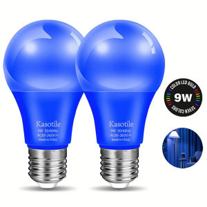Kasotile LED Blue Bulb E26 9W Energy Bright Light Bulb for Home Party Wedding Stage Decoration 2Pack