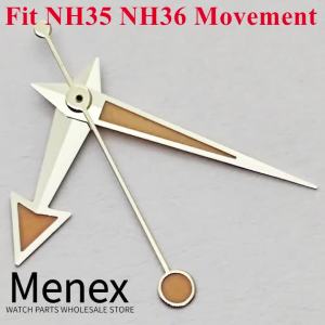 Menex Orange Luminous Broad Arrow Watch Hands for NH34 NH35 ETA2824 2836 Miyota82 DG Watchmaker Repair Spare Parts Compatible