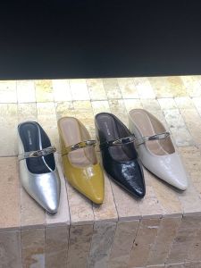 Elevated Silver Pointed-toe Mules Outdoor Wear