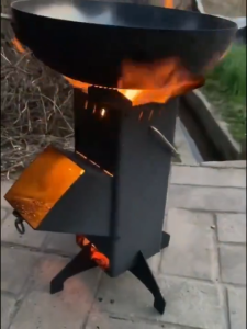 Outdoor Wood Burning Stove Charcoal Grill Tea Cooking Heating Multi-Function Portable Camping Picnic BBQ Fire Pit Stove